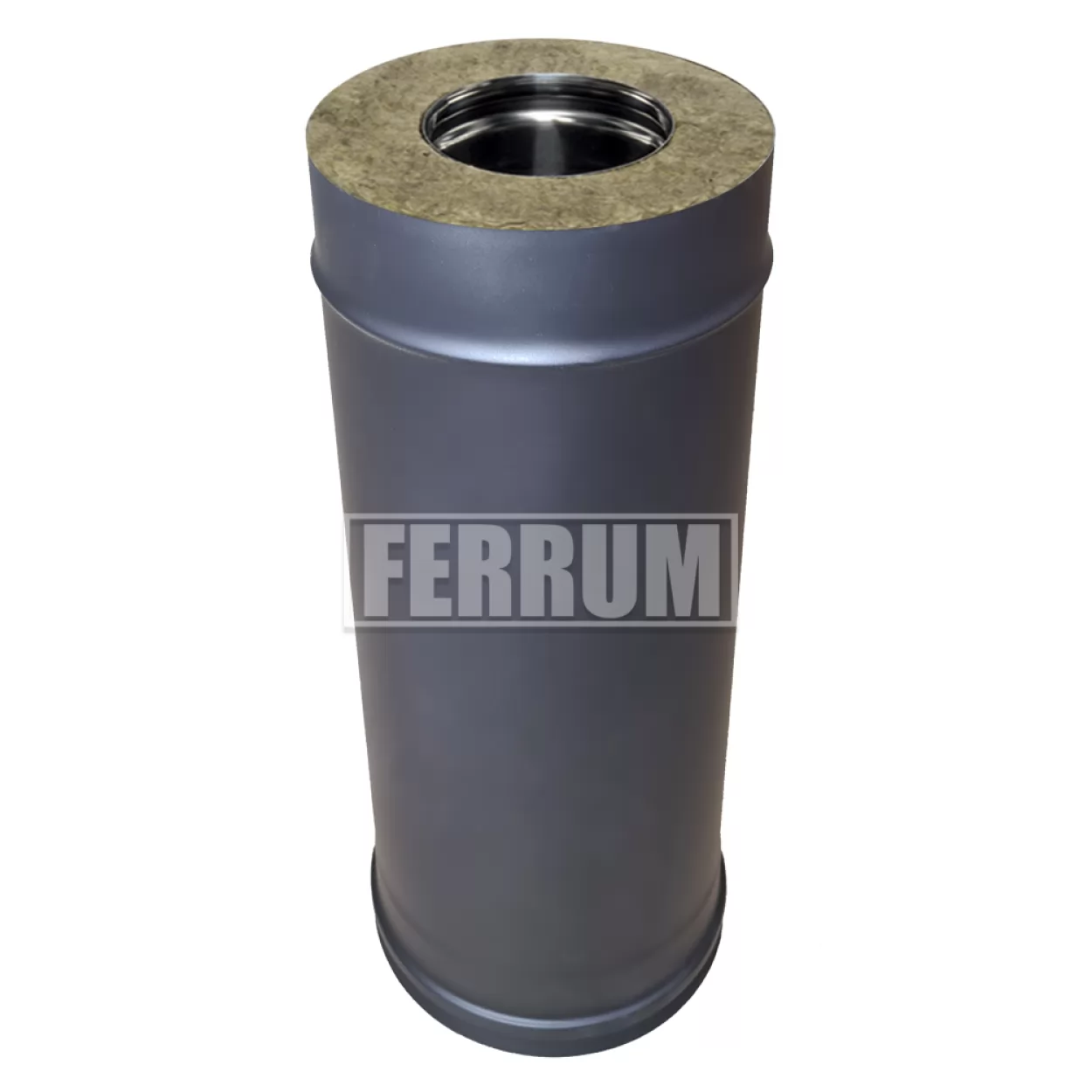 сэндвич 0,5 м (430/0,8 мм + нерж / эмаль /600° черная) ф115х200 cerablanket blackside (ferrum)