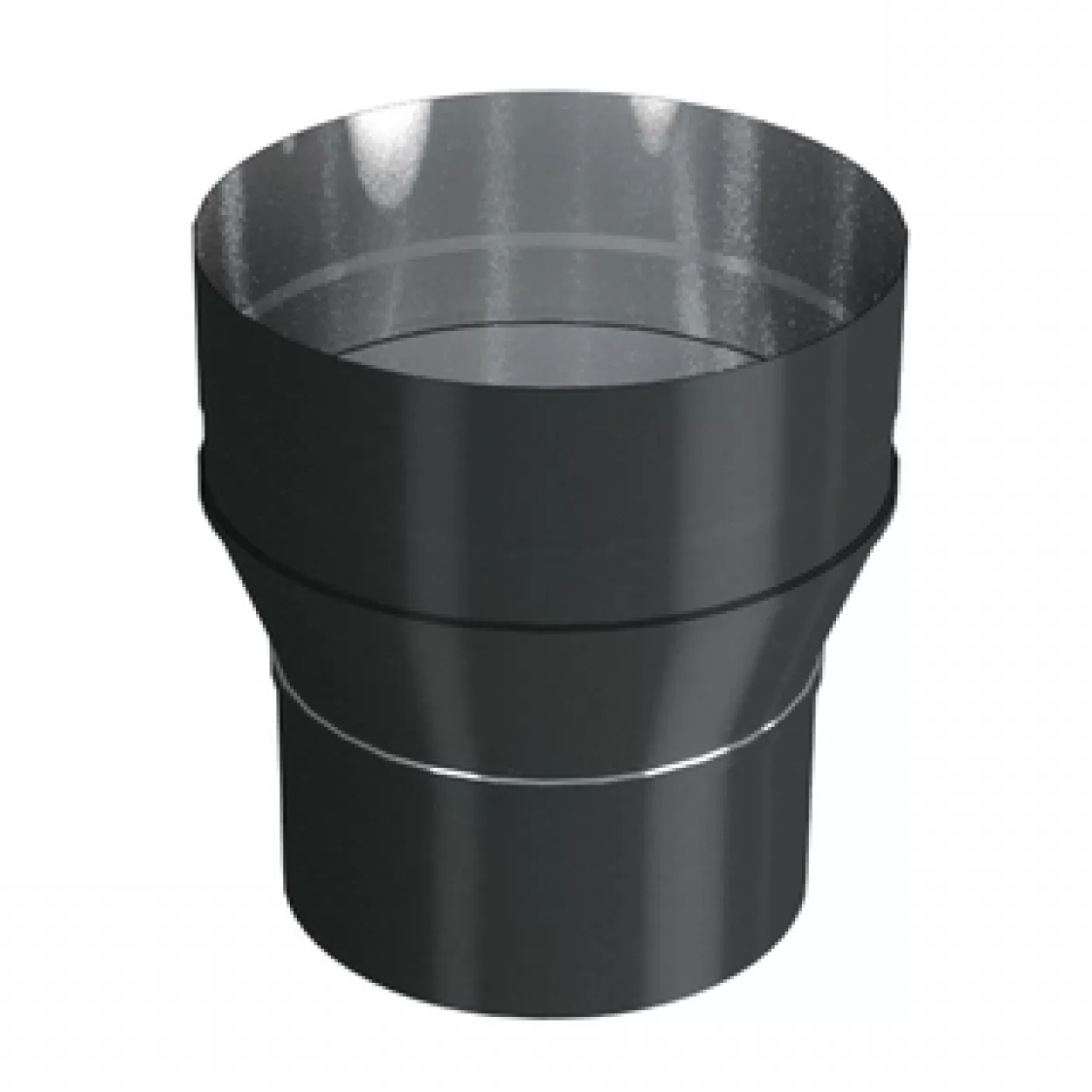 переходник с топки на трубу, d=150, aisi 439, 0,8мм black (вулкан)